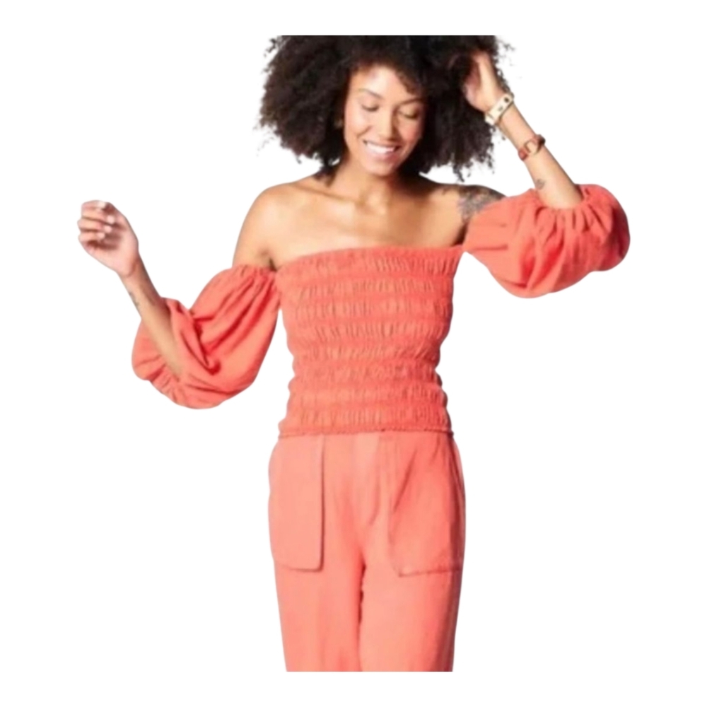 Young Fabulous & Broke Yacht Top In Salmon Orange Red Size M